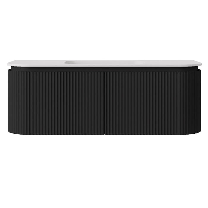 600-1800*455*400mm Lukka Estella Modern Matte Black PVC Wall Hung Vanity