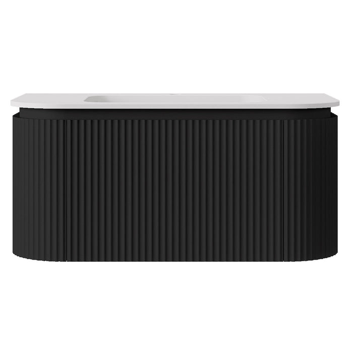 600-1800*455*400mm Lukka Estella Modern Matte Black PVC Wall Hung Vanity