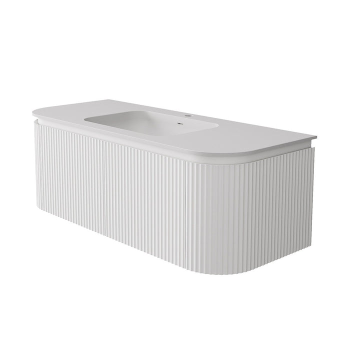 600-1800*455*400mm Lukka Estella Modern Matt White PVC Fluted Wall Hung Vanity