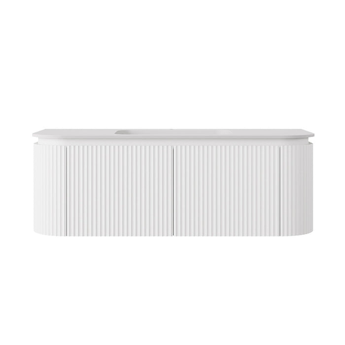 600-1800*455*400mm Lukka Estella Modern Matt White PVC Fluted Wall Hung Vanity
