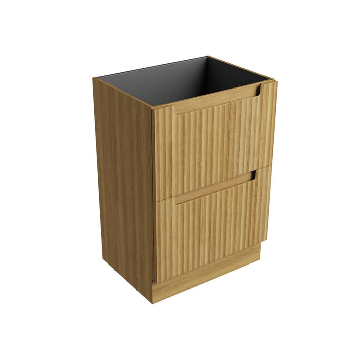 600*460*850mm Aulic Lovina Harvest Oak Plywood Fluted Freestanding Vanity