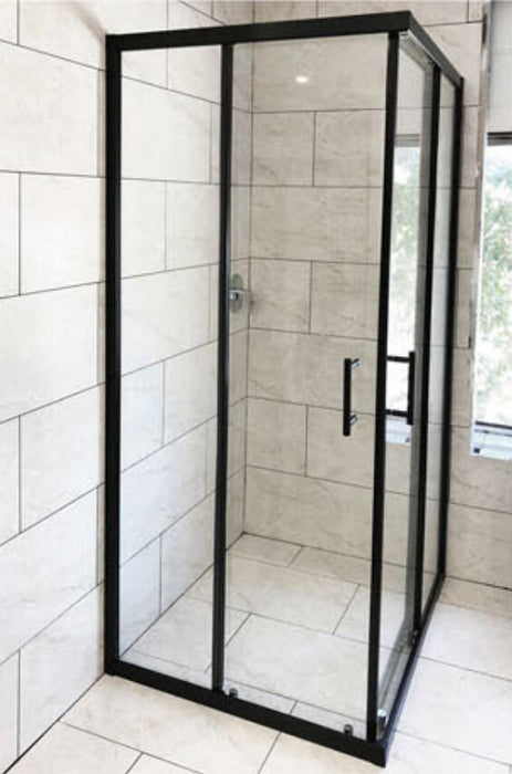 800-1000mm Square Corner Sliding door Shower Screen Framed Bar handle Chrome/Black Fittings