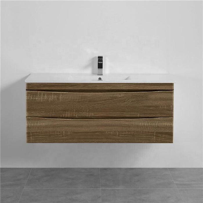 750-1500*450*820mm ABS Forest Timber DV Series Dark Oak MDF Curved Edges Wall Hung/Freestanding Vanity