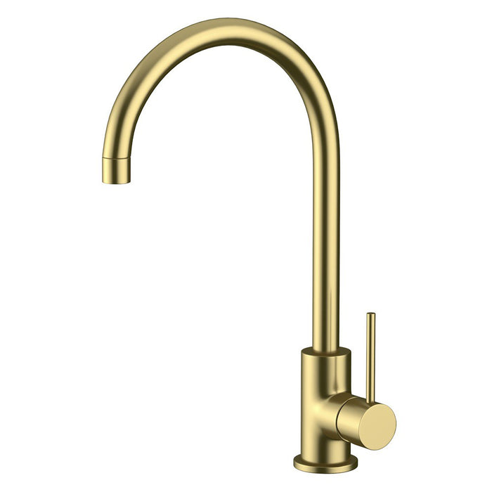 Amoza Brushed Stainless Steel/Brushed Gold/Chrome/Gun Metal/Matt Black 304 Stainless Steel Gooseneck Progo Sink Mixer Tapware