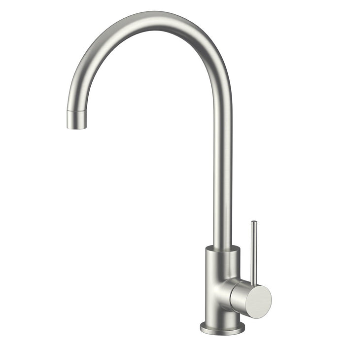 Amoza Brushed Stainless Steel/Brushed Gold/Chrome/Gun Metal/Matt Black 304 Stainless Steel Gooseneck Progo Sink Mixer Tapware