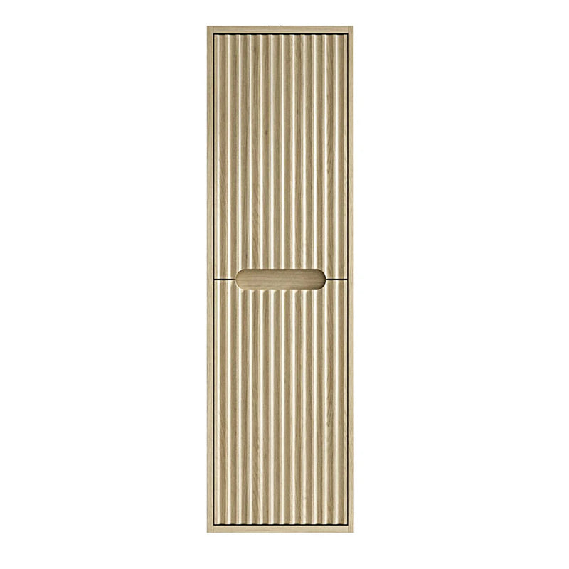 350*300*1200mm Mercio Rhea Natural Oak Plywood Fluted Tall Boy Cabinet
