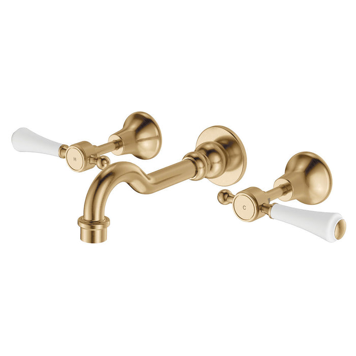 Fienza Lillian Matte Black/Chrome/Brushed Nickel/Urban Brass Solid Brass Electroplated/PVD Basin Set/Sink Mixer/Wall Top Assembly Tapware