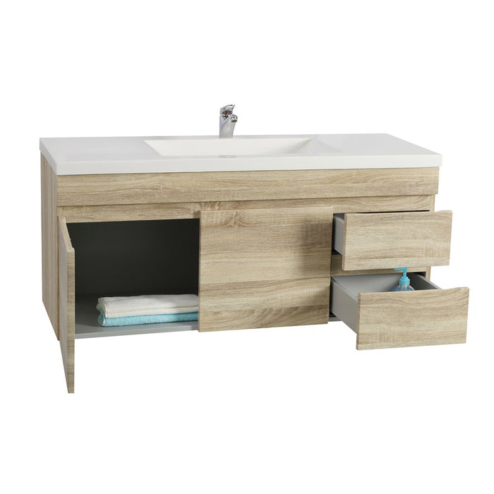 600-1500*500*450mm POS Berge White Oak MDF Wall Hung Vanity