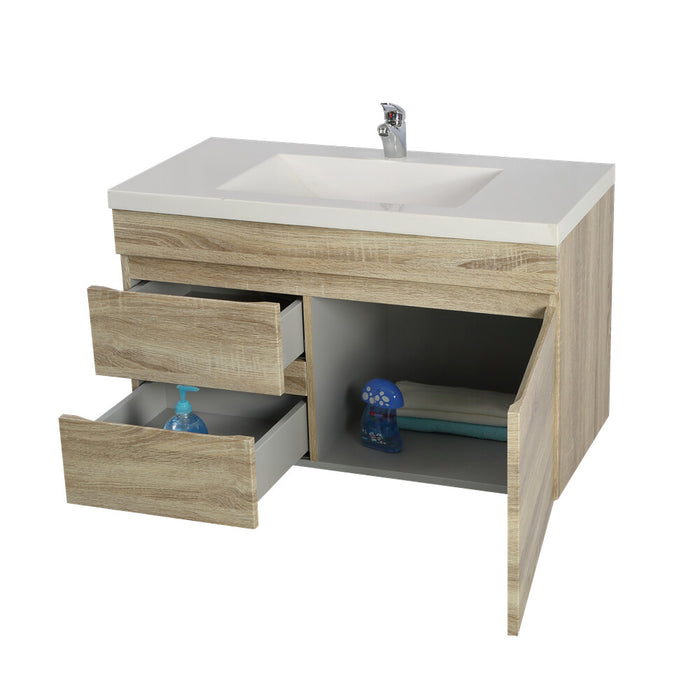 600-1500*500*450mm POS Berge White Oak MDF Wall Hung Vanity