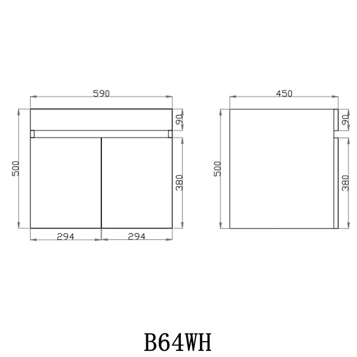 600-1500*500*450mm POS Berge White Oak MDF Wall Hung Vanity
