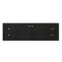 1500*455*560mm Lukka Chester Federation Matt Black PVC Wall Hung Vanity
