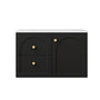 750*455*560mm Lukka Chester Federation Matt Black PVC Left/Right Drawer Wall Hung Vanity