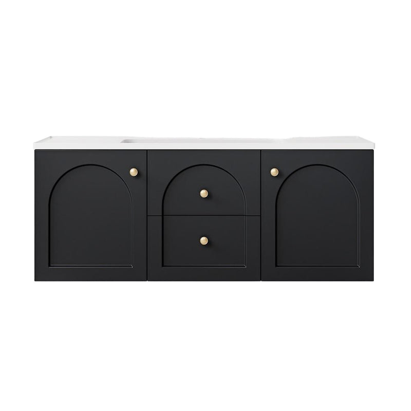 1200*455*470mm Lukka Chester Federation Matt Black PVC Wall Hung Vanity