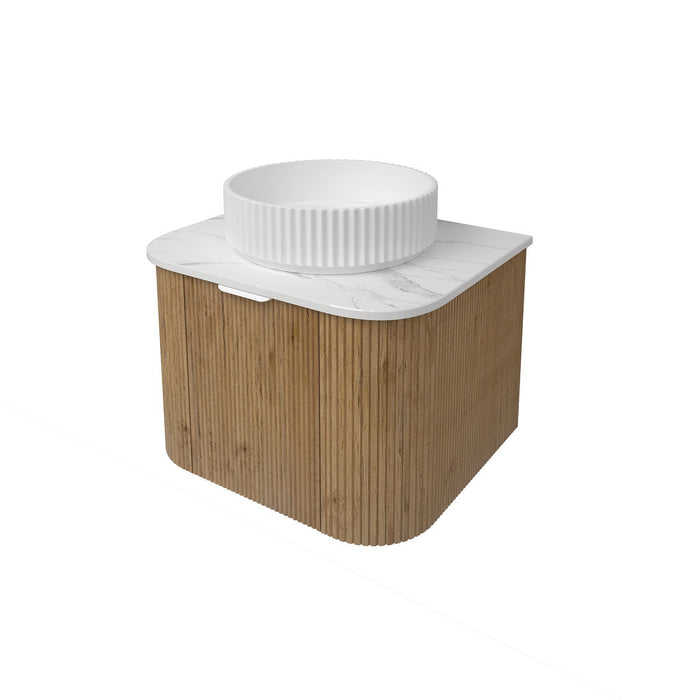 600-1800*500mm POS Bronte Prime Oak Woodgrain Thermolaminated V-Groove Fluted Bathroom Cabinet Wall Hung Vanity