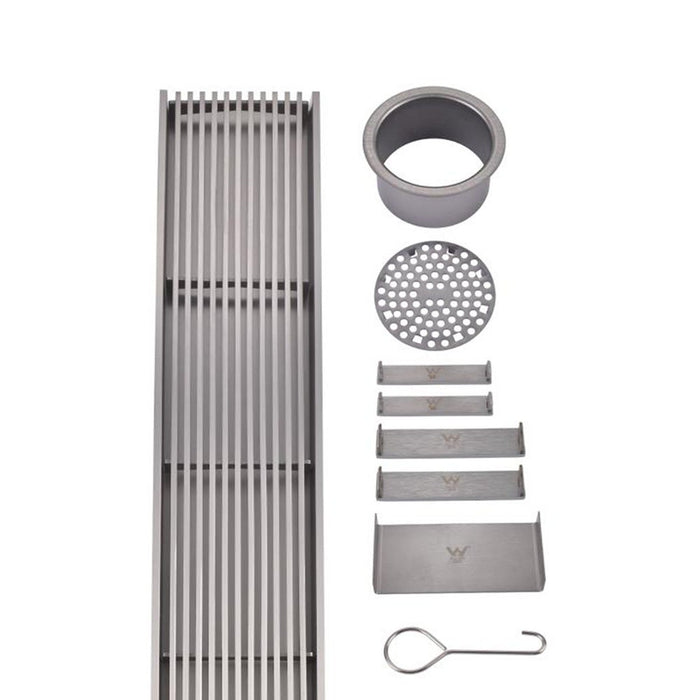 600-3000mm Somer Gun Metal DIY Wide Linear Floor Grate Grill Drain (No Outlet)