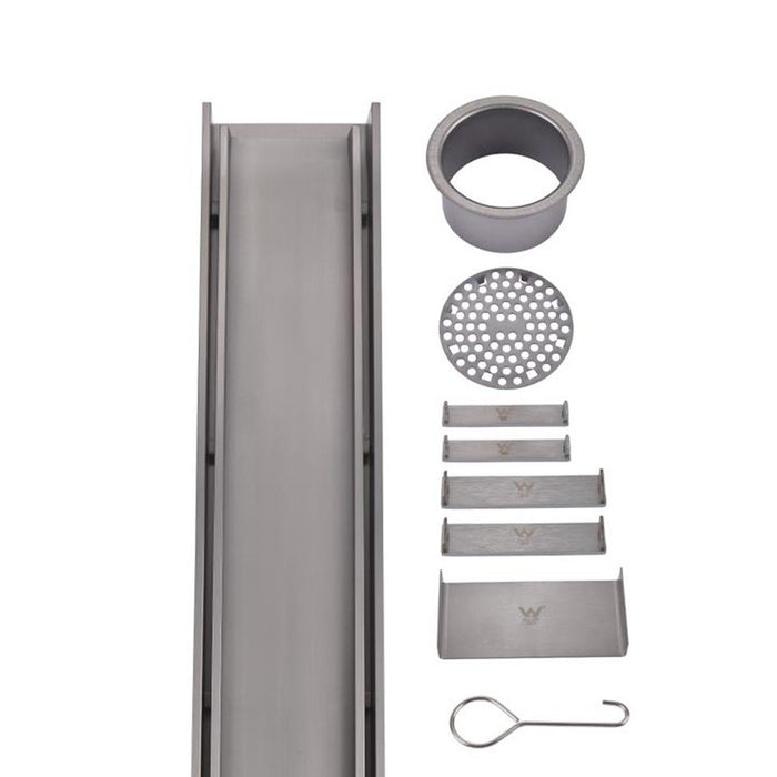 600-3000mm Somer Gun Metal DIY Tile Insert Floor Grate Tile Insert Drain (No Outlet)