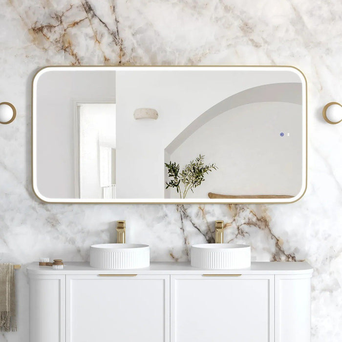 900-1500*750mm Otti Newport Frameless/BLack Metal/Gold Metal/White Metal Framed Soft Rectangle LED Mirror