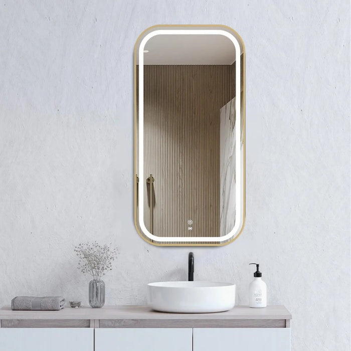 900-1500*750mm Otti Newport Frameless/BLack Metal/Gold Metal/White Metal Framed Soft Rectangle LED Mirror