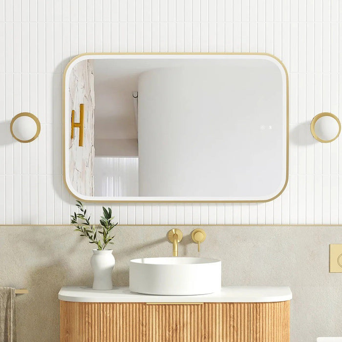 900-1500*750mm Otti Newport Frameless/BLack Metal/Gold Metal/White Metal Framed Soft Rectangle LED Mirror