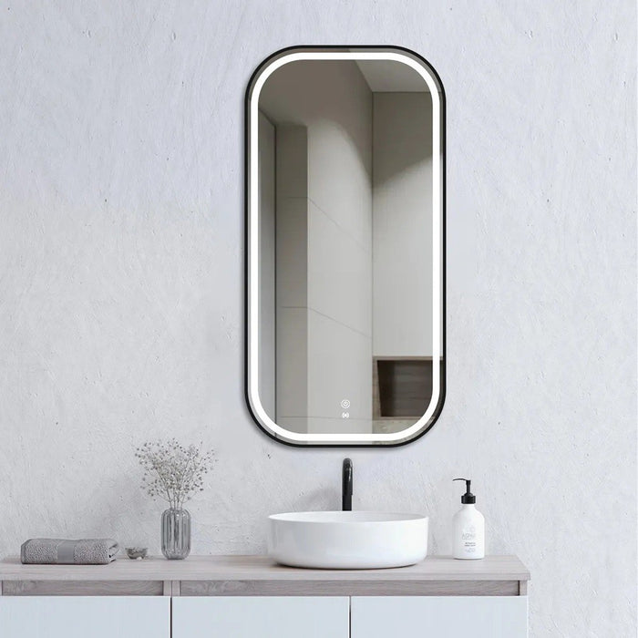 900-1500*750mm Otti Newport Frameless/BLack Metal/Gold Metal/White Metal Framed Soft Rectangle LED Mirror
