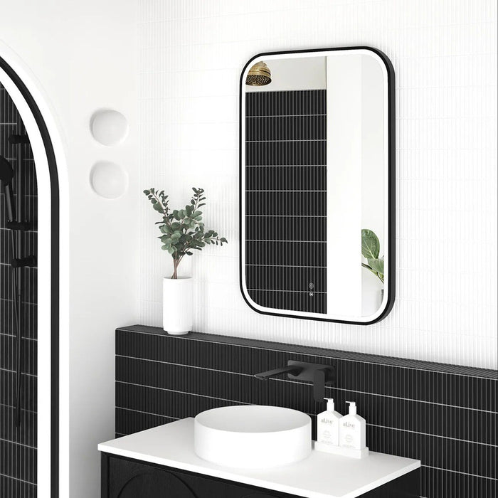 900-1500*750mm Otti Newport Frameless/BLack Metal/Gold Metal/White Metal Framed Soft Rectangle LED Mirror