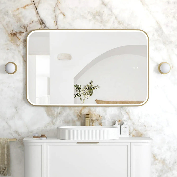 900-1500*750mm Otti Newport Frameless/BLack Metal/Gold Metal/White Metal Framed Soft Rectangle LED Mirror