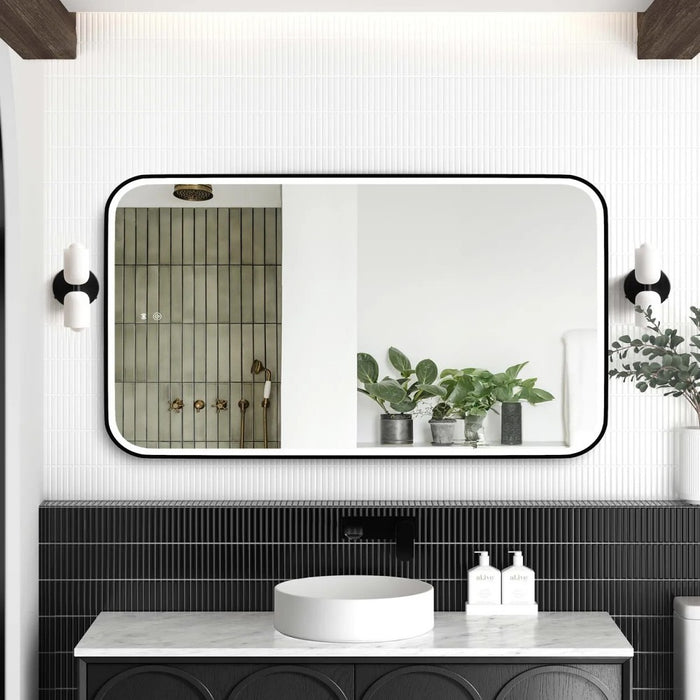900-1500*750mm Otti Newport Frameless/BLack Metal/Gold Metal/White Metal Framed Soft Rectangle LED Mirror
