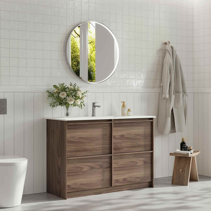 600-1200*455*830mm Mercio Bella Notaio Walnut Freestanding Vanity