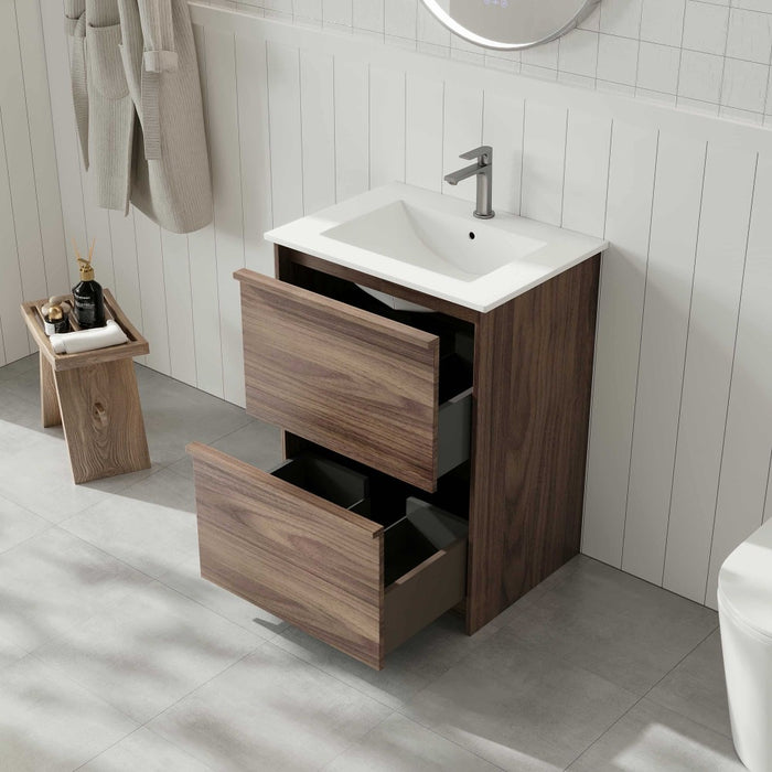 600-1200*455*830mm Mercio Bella Notaio Walnut Freestanding Vanity
