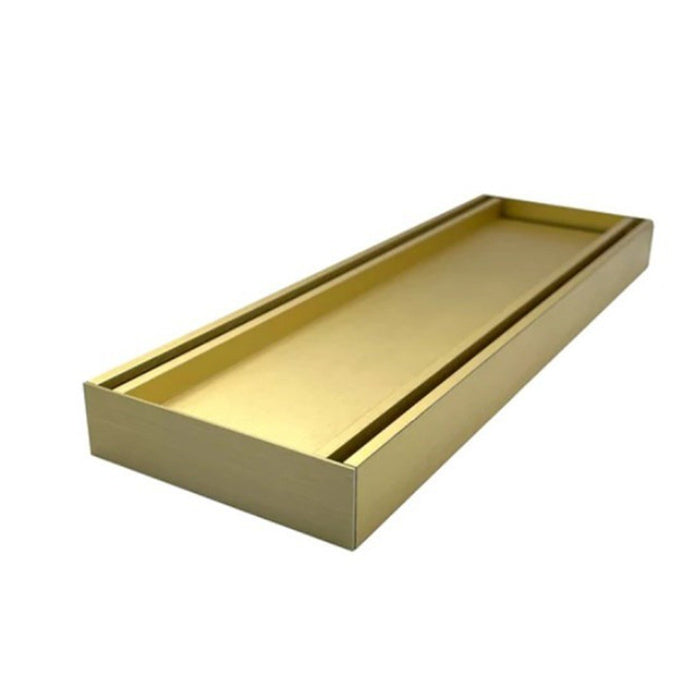 300-5600*26*100mm Aquaperla Brushed Gold Ezy UV Stable Anodised Aluminium Flow Tile Insert Grate