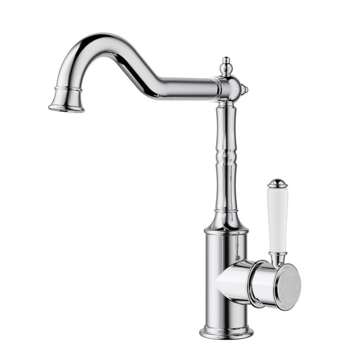 ACL Clasico Chrome/Brushed Nickel/Matt Black/Brushed Gold DZR Brass Ceramic Handle Sink Mixer Hook Spout