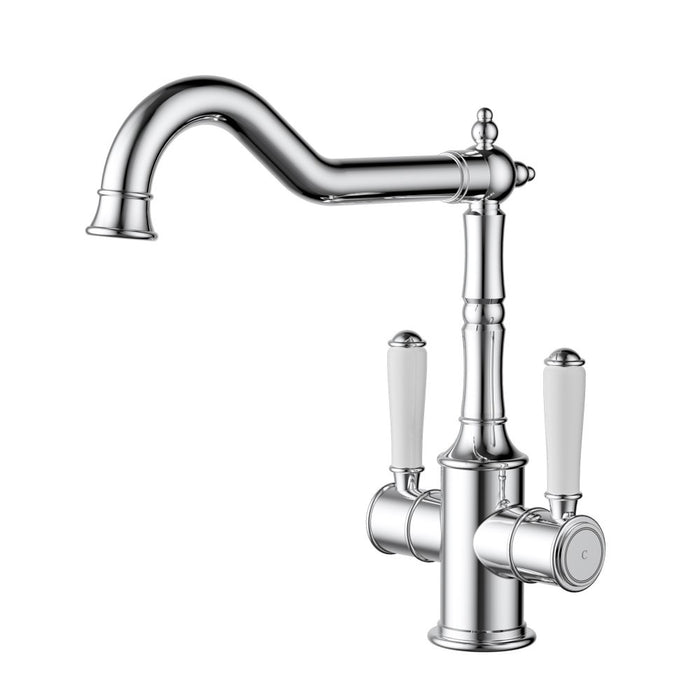 ACL Clasico Chrome/Brushed Nickel/Matt Black/Brushed Gold Brass Ceramic Twin Handle Sink Mixer