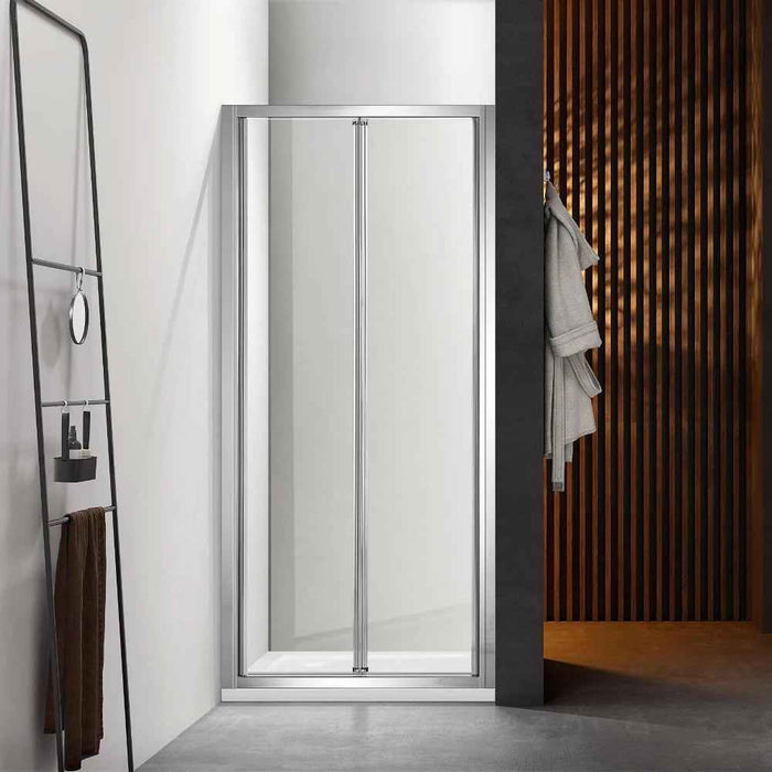 700-820*2000mm Covey Chrome/Black 6mm Tempered Toughen Glass Semi-Frameless Bi-Fold Swing Door Shower Screens