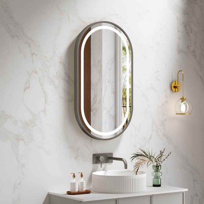 500*900mm Mercio Venus Brushed Gold/Brushed Nickel/Gun Metal/Matt Black Oval Frame Motion Sensor LED Mirror