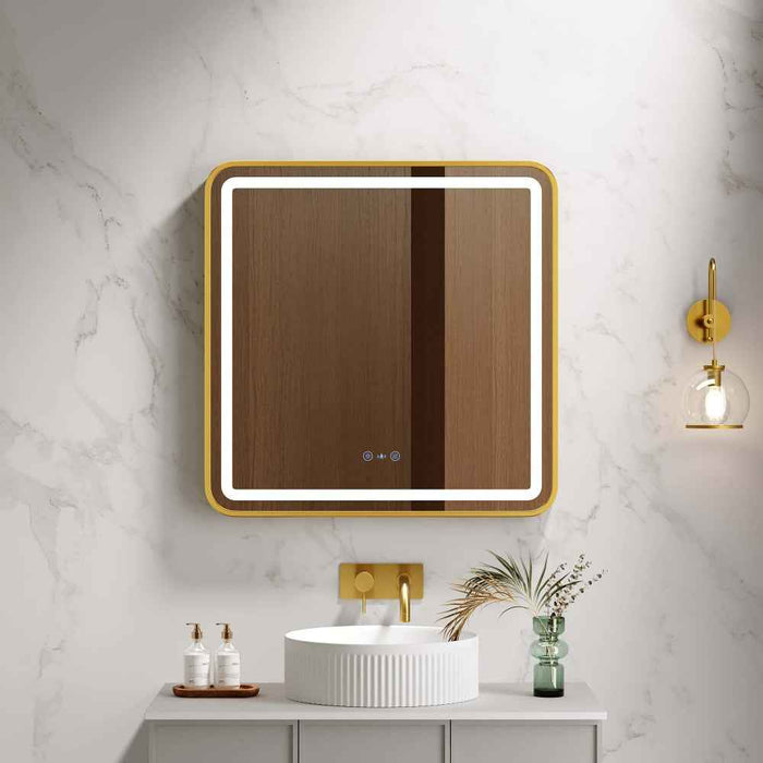 600-1200mm Mercio Venus Brushed Gold/Brushed Nickel/Gun Metal/Matt Black Rectangular Frame Motion Sensor LED Mirror