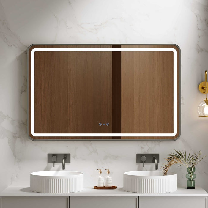 600-1200mm Mercio Venus Brushed Gold/Brushed Nickel/Gun Metal/Matt Black Rectangular Frame Motion Sensor LED Mirror