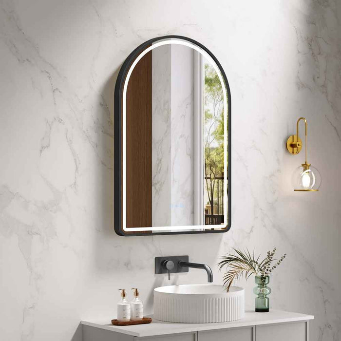 600*900mm Mercio Venus Brushed Gold/Brushed Nickel/Gun Metal/Matt Black Arch Frame Motion Sensor LED Mirror