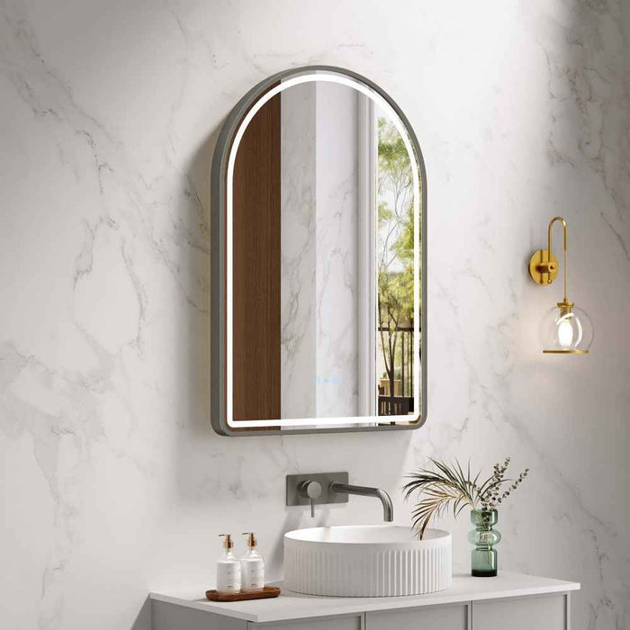 600*900mm Mercio Venus Brushed Gold/Brushed Nickel/Gun Metal/Matt Black Arch Frame Motion Sensor LED Mirror