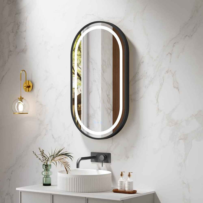 500*900mm Mercio Venus Brushed Gold/Brushed Nickel/Gun Metal/Matt Black Oval Frame Motion Sensor LED Mirror