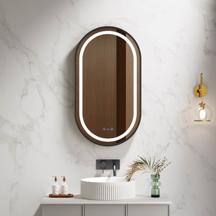 500*900mm Mercio Venus Brushed Gold/Brushed Nickel/Gun Metal/Matt Black Oval Frame Motion Sensor LED Mirror