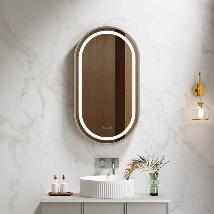 500*900mm Mercio Venus Brushed Gold/Brushed Nickel/Gun Metal/Matt Black Oval Frame Motion Sensor LED Mirror
