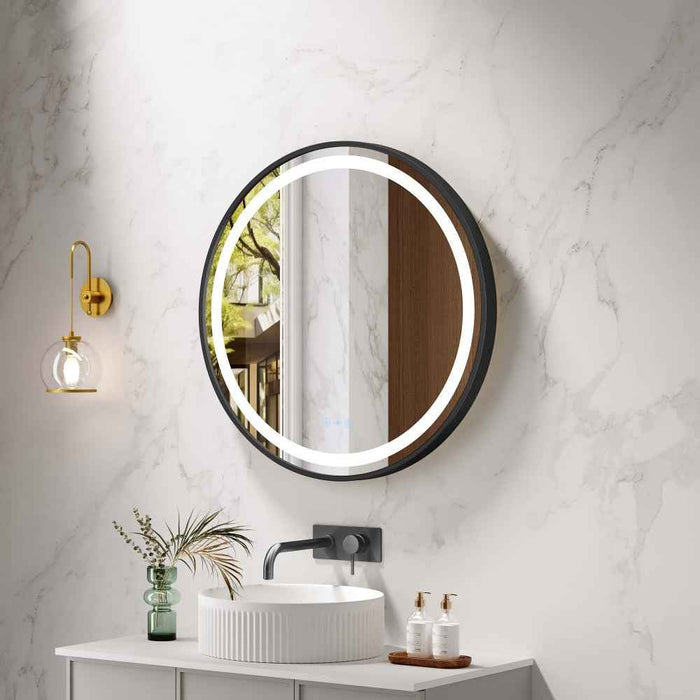 600-900mm Mercio Venus Brushed Gold/Brushed Nickel/Gun Metal/Matt Black Round Frame Motion Sensor LED Mirror