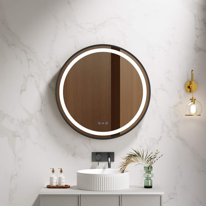 600-900mm Mercio Venus Brushed Gold/Brushed Nickel/Gun Metal/Matt Black Round Frame Motion Sensor LED Mirror