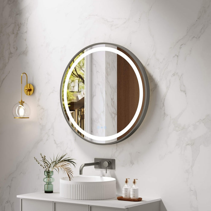 600-900mm Mercio Venus Brushed Gold/Brushed Nickel/Gun Metal/Matt Black Round Frame Motion Sensor LED Mirror