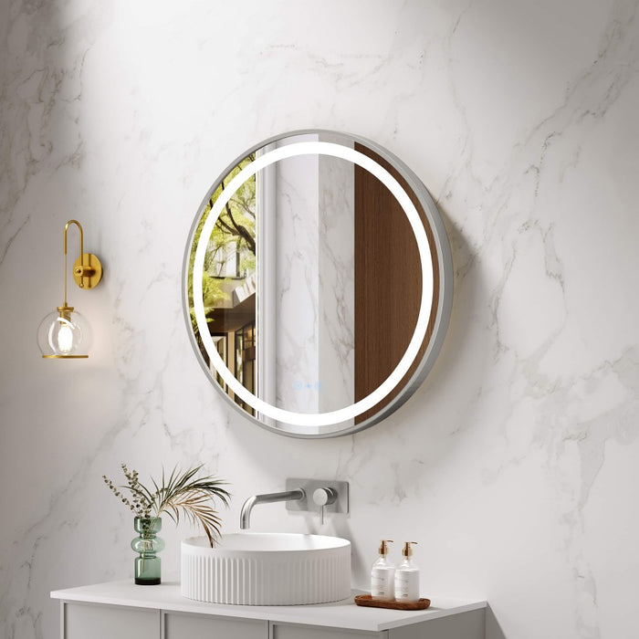 600-900mm Mercio Venus Brushed Gold/Brushed Nickel/Gun Metal/Matt Black Round Frame Motion Sensor LED Mirror
