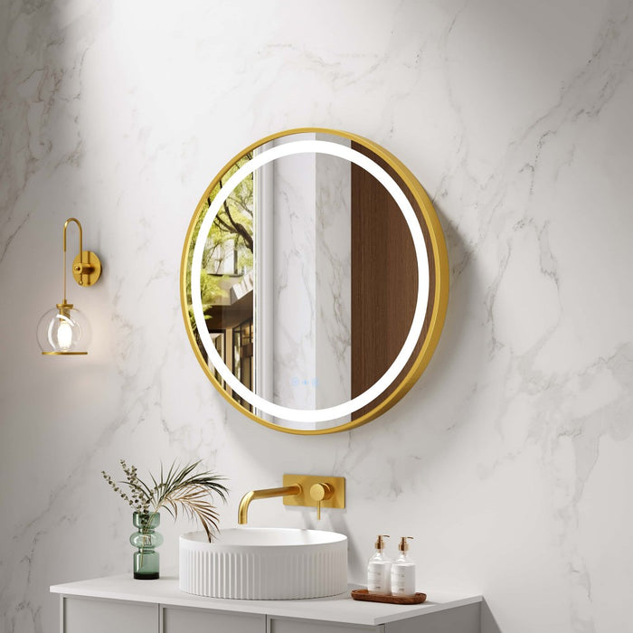 600-900mm Mercio Venus Brushed Gold/Brushed Nickel/Gun Metal/Matt Black Round Frame Motion Sensor LED Mirror