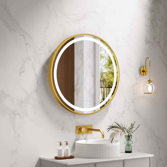 600-900mm Mercio Venus Brushed Gold/Brushed Nickel/Gun Metal/Matt Black Round Frame Motion Sensor LED Mirror