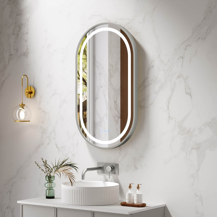 500*900mm Mercio Venus Brushed Gold/Brushed Nickel/Gun Metal/Matt Black Oval Frame Motion Sensor LED Mirror