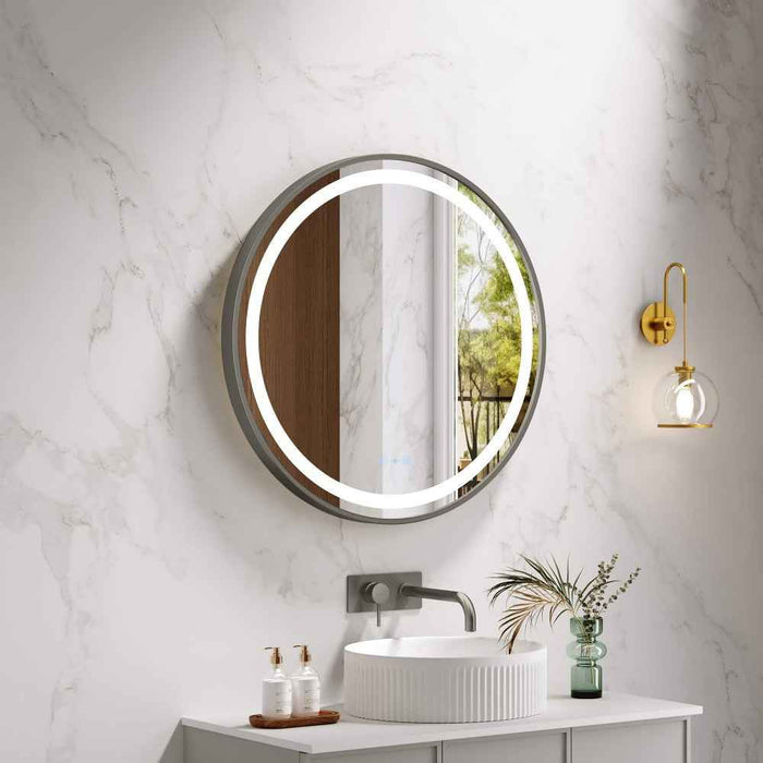 600-900mm Mercio Venus Brushed Gold/Brushed Nickel/Gun Metal/Matt Black Round Frame Motion Sensor LED Mirror