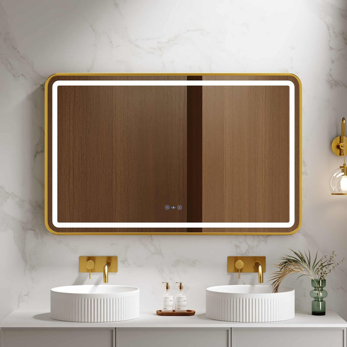 600-1200mm Mercio Venus Brushed Gold/Brushed Nickel/Gun Metal/Matt Black Rectangular Frame Motion Sensor LED Mirror